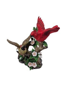 Westminster Bird Figurine Cardinal Songbird Porcelain Floral Tree Vintage Decor
